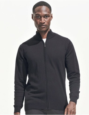 SOL-00548-Mens Zipped Knitted Cardigan Gordon